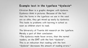 Sample of Dyslexie Font.